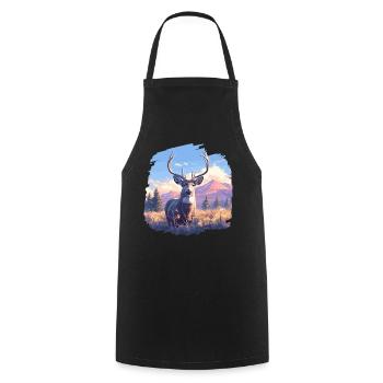 Deer Deer - Cooking Apron - black - Front - AI Model Male 185 dark (185cm)