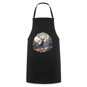 Deer Deer - Cooking Apron - black - Front - AI Model Male 185 dark (185cm)