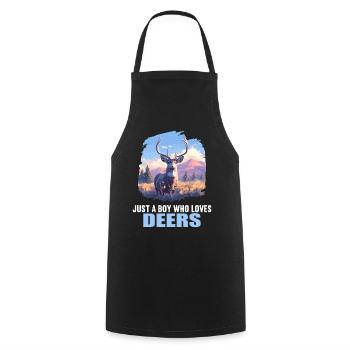 Deer Deer - Cooking Apron - black - Front - AI Model Male 185 dark (185cm)
