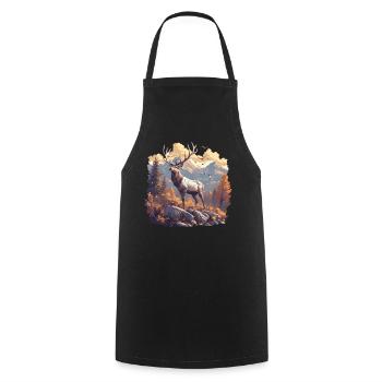 Deer Deer - Cooking Apron - black - Front - AI Model Male 185 dark (185cm)