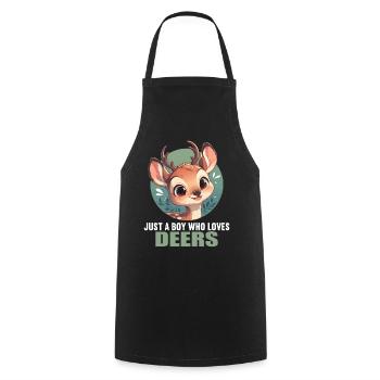 Deer Deer - Cooking Apron - black - Front - AI Model Male 185 dark (185cm)
