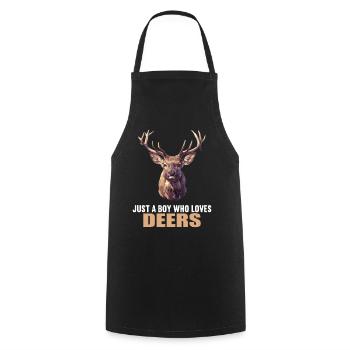 Deer Deer - Cooking Apron - black - Front - AI Model Male 185 dark (185cm)