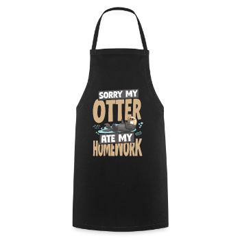 Loutre désolée, ma loutre a mangé mon - Tablier de cuisine - noir - Devant - AI Model Male 185 dark (185cm)