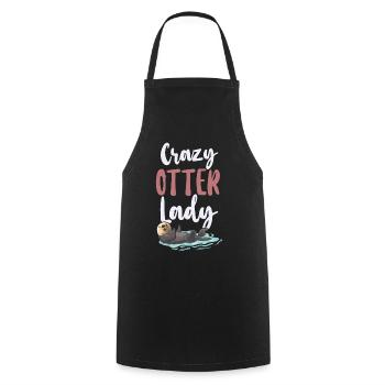 Otter Crazy Otter Lady - Kochschürze - Schwarz - Vorne - AI Model Male 185 dark (185cm)