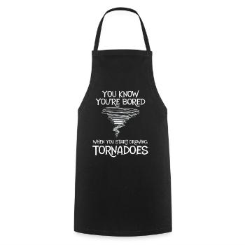 Drôle Science Humour Nerd Geek Tornade - Tablier de cuisine - noir - Devant - AI Model Male 185 dark (185cm)