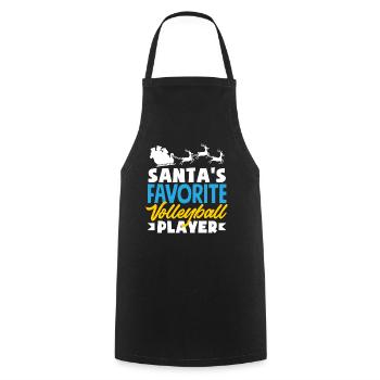Volleyballspieler Weihnachtszeit Favorit - Kochschürze - Schwarz - Vorne - AI Model Male 185 dark (185cm)