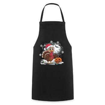 Thanksgiving Truthahn Weihnachten - Kochschürze - Schwarz - Vorne - AI Model Male 185 dark (185cm)