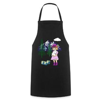 Fille Lapin Lapin Montagnes Nature Enfants Enfant - Tablier de cuisine - noir - Devant - AI Model Male 185 dark (185cm)