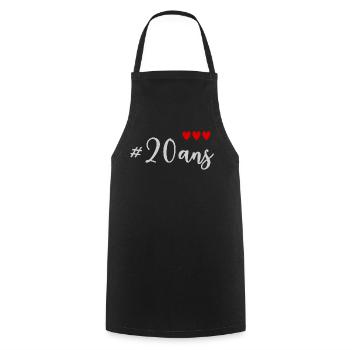 20. 20th ANNIVERSARY. 20 YEARS ANNIVERSARY. 20 YEARS. - Cooking Apron - black - Front - AI Model Male 185 dark (185cm)