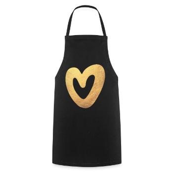 Yoga Herz Gold Liebe Weihnachten Symbol Luxus Love - Kochschürze - Schwarz - Vorne - AI Model Male 185 dark (185cm)