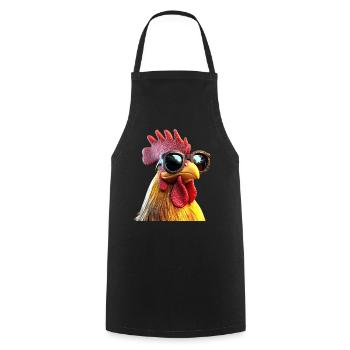Coq Poulet Papa Poulailler Papa Poulet fermier Poulets - Tablier de cuisine - noir - Devant - AI Model Male 185 dark (185cm)
