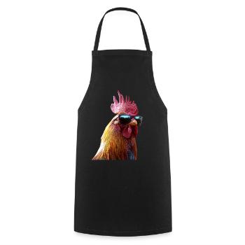 Coq Poulet Papa Poulailler Papa Poulet fermier Poulets - Tablier de cuisine - noir - Devant - AI Model Male 185 dark (185cm)