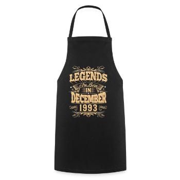 Légende de l’anniversaire de décembre 1993 - Tablier de cuisine - noir - Devant - AI Model Male 185 dark (185cm)