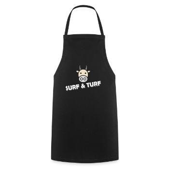 SURF & TURF - Cooking Apron - black - Front - AI Model Male 185 dark (185cm)