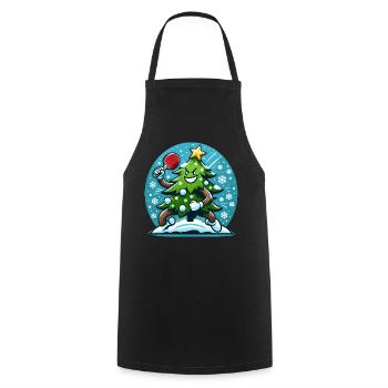 Table Tennis Christmas Tree Costume Christmas Tree - Cooking Apron - black - Front - AI Model Male 185 dark (185cm)