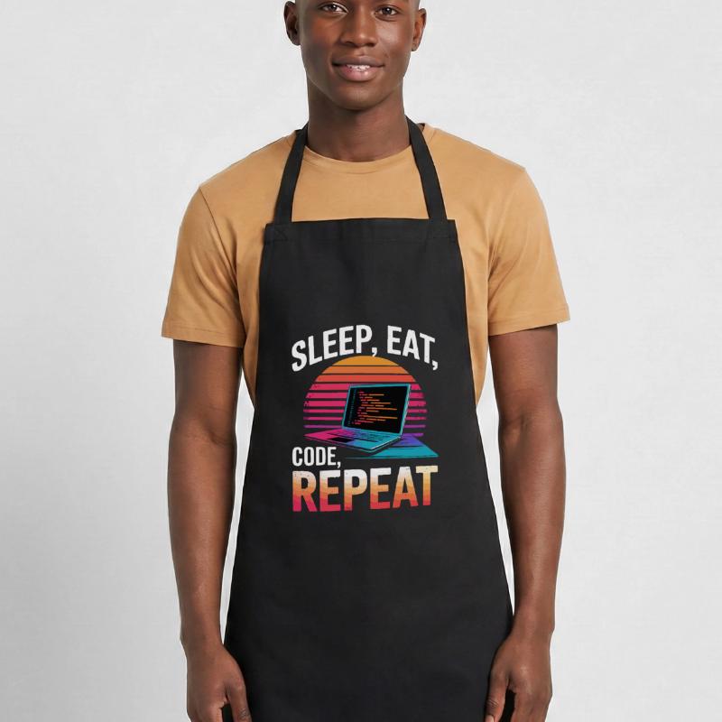 Sleep Eat Code Repeat Gift Programmer Developer Cooking Apron