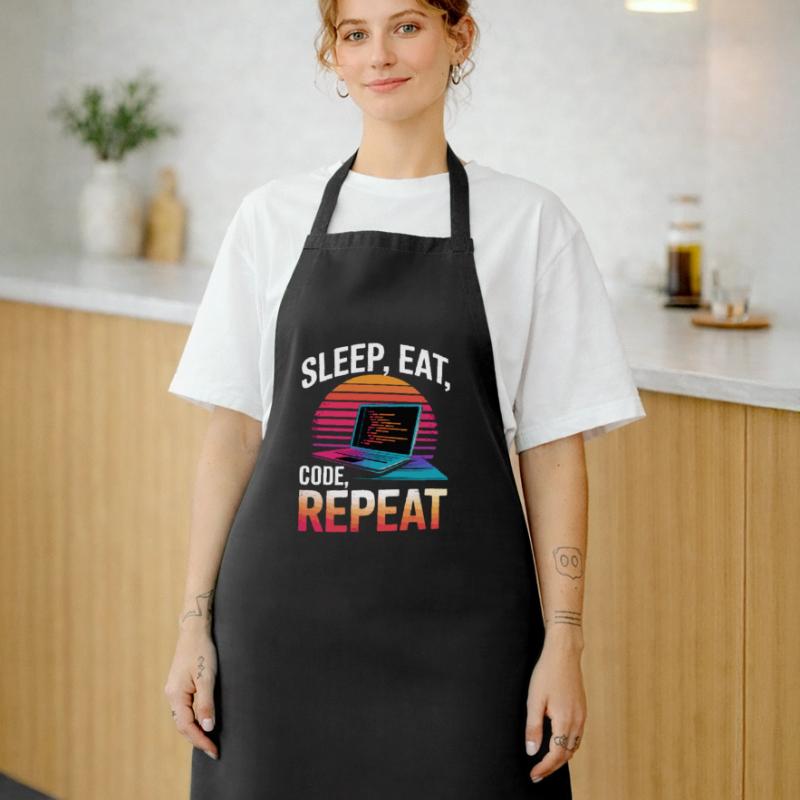 Sleep Eat Code Repeat Gift Programmeur Développeur Tablier de cuisine