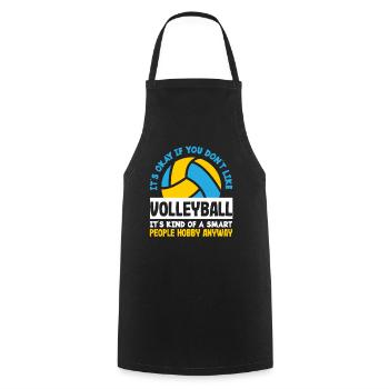 Volleyball is for clever minds, you say - Cooking Apron - black - Front - AI Model Male 185 dark (185cm)