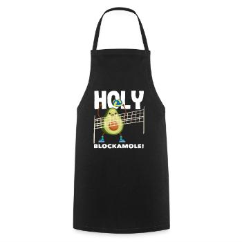 S’amuser au volley-ball avec Holy Blockamole - Tablier de cuisine - noir - Devant - AI Model Male 185 dark (185cm)