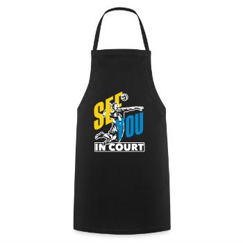 Volleyball you see each other on the court - Cooking Apron - black - Front - AI Model Male 185 dark (185cm)