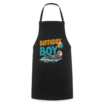 Otter Birthday Boy Birthday Boy - Kochschürze - Schwarz - Vorne - AI Model Male 185 dark (185cm)