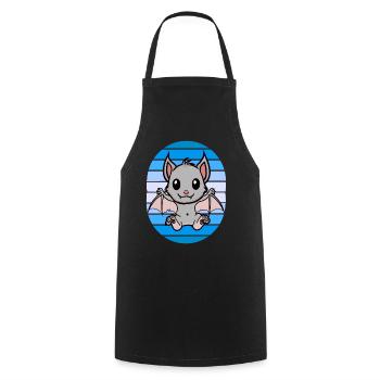 Retro Bat Bats - Cooking Apron - black - Front - AI Model Male 185 dark (185cm)
