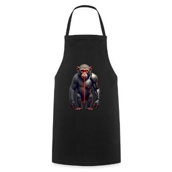Drôle Robot Art Singe Cyborg Animal AI Monkey - Tablier de cuisine - noir - Devant - AI Model Male 185 dark (185cm)