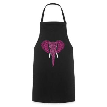Mandala Elefant Elefanten Spiritueller Mandala - Kochschürze - Schwarz - Vorne - AI Model Male 185 dark (185cm)