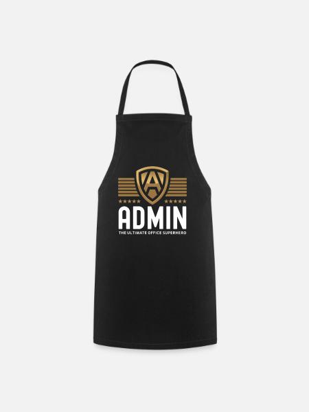 "Admin - The Ultimate Office Superhero" Büro Held - Kochschürze - Schwarz