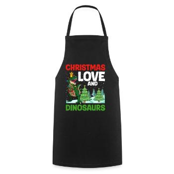 Dino Garçon Garçon Enfants Noël Amour Dinosaure - Tablier de cuisine - noir - Devant - AI Model Male 185 dark (185cm)