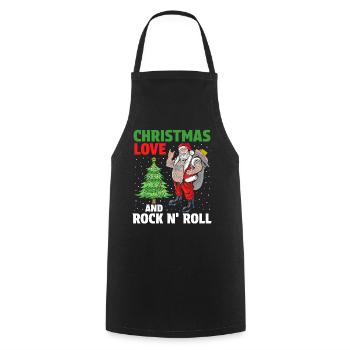 Heavy Hard Metal Weihnachten, Liebe Rock 'n' Roll - Kochschürze - Schwarz - Vorne - AI Model Male 185 dark (185cm)