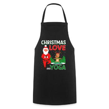 Yogini Yoga Meditation Weihnachten, Liebe und Yoga - Kochschürze - Schwarz - Vorne - AI Model Male 185 dark (185cm)