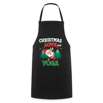Yogini Yoga Meditation Weihnachten, Liebe und Yoga - Kochschürze - Schwarz - Vorne - AI Model Male 185 dark (185cm)