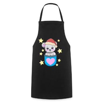 Santa Claus Teddy Teddy Bear Kids - Cooking Apron - black - Front - AI Model Male 185 dark (185cm)