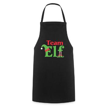 Team Elf Eleven Elves Elves Christmas Eleven Xmas - Cooking Apron - black - Front - AI Model Male 185 dark (185cm)