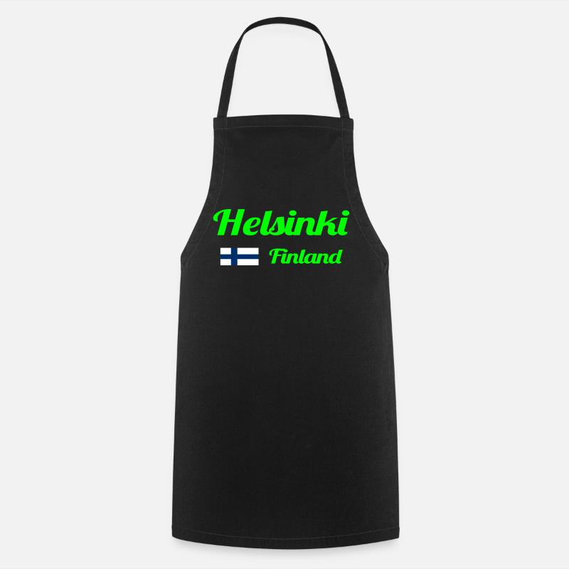 Helsinki Finland - Stylish prints - Cooking Apron - black