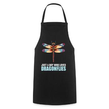 Dragonflies Dragonfly - Cooking Apron - black - Front - AI Model Male 185 dark (185cm)