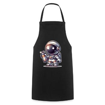 Pulvérisateur de graffitis astronaute - Tablier de cuisine - noir - Devant - AI Model Male 185 dark (185cm)