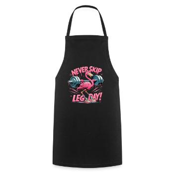 Jour des jambes Flamingo Leg Workout Cadeau de gymnastique drôle - Tablier de cuisine - noir - Devant - AI Model Male 185 dark (185cm)