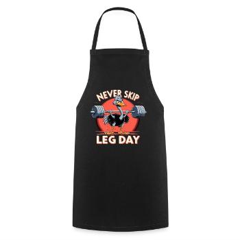 Leg Day Strauß Beintraining witzig Gym Geschenk - Kochschürze - Schwarz - Vorne - AI Model Male 185 dark (185cm)