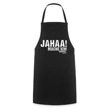 Jahaa mache ich morgen vielleicht Spruch - Kochschürze - Schwarz - Vorne - AI Model Male 185 dark (185cm)