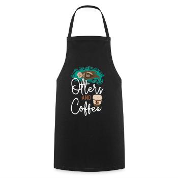 Otter Coffee Otters And Coffee - Cooking Apron - black - Front - AI Model Male 185 dark (185cm)