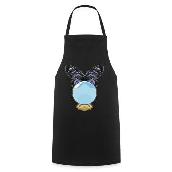 Butterfly Crystal Ball - Cooking Apron - black - Front - AI Model Male 185 dark (185cm)