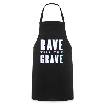 Techno Lover Rave Till The Grave - Kochschürze - Schwarz - Vorne - AI Model Male 185 dark (185cm)