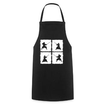 Japanese Kendo Fighter Kendo Wrestler Kendo Martia - Cooking Apron - black - Front - AI Model Male 185 dark (185cm)
