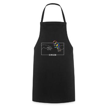 Michelangelo Creation of Adam Singer Vocalist - Cooking Apron - black - Front - AI Model Male 185 dark (185cm)