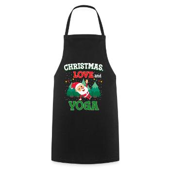 Yogini Yoga Meditation Weihnachten, Liebe und Yoga - Kochschürze - Schwarz - Vorne - AI Model Male 185 dark (185cm)