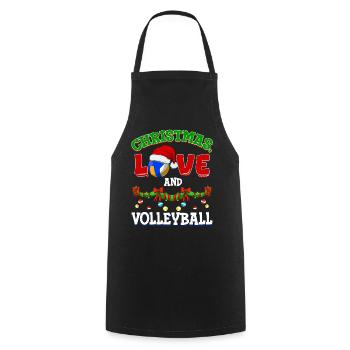 Joueur de volley-ball équipe club Noël, amour - Tablier de cuisine - noir - Devant - AI Model Male 185 dark (185cm)
