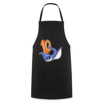 10th Birthday Motif Stingray - ten - 10 years - Cooking Apron - black - Front - AI Model Male 185 dark (185cm)