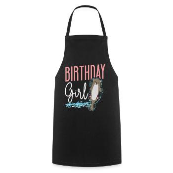 Loutre Anniversaire Fille Anniversaire Fille - Tablier de cuisine - noir - Devant - AI Model Male 185 dark (185cm)